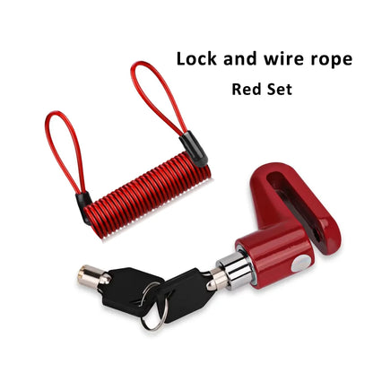 Disc Brakes Lock with Steel Wire Universal Motorcycle Safety Lock Kit with Steel Wire Rope for Scooter Motorcycle Bicycle