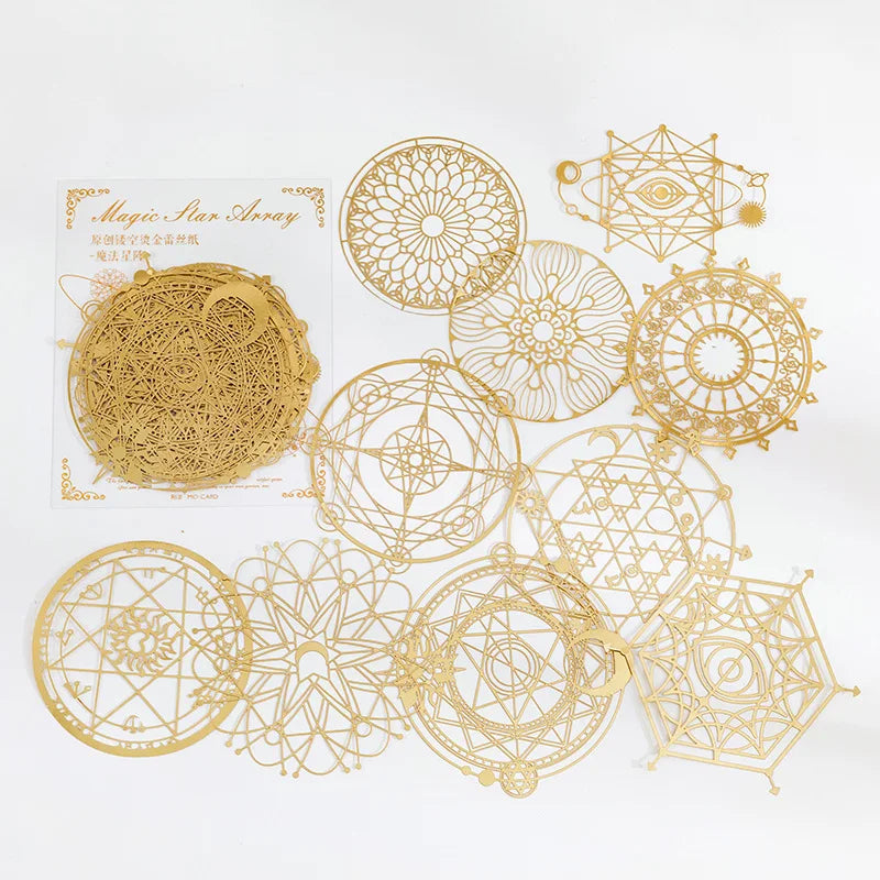 10 Sheets Large size Hollow out Bronzing laser material paper Planner Scrapbooking handmade Junk Journal Supplies - G