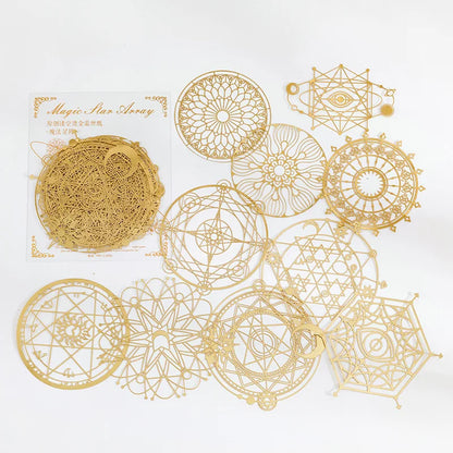10 Sheets Large size Hollow out Bronzing laser material paper Planner Scrapbooking handmade Junk Journal Supplies - G