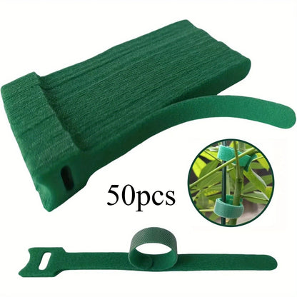 50/100pcs Reusable Adjustable Non-Slip Nylon Plant Ties with Hook and Loop Fasteners, Ideal for Gardening Applications - 50pc