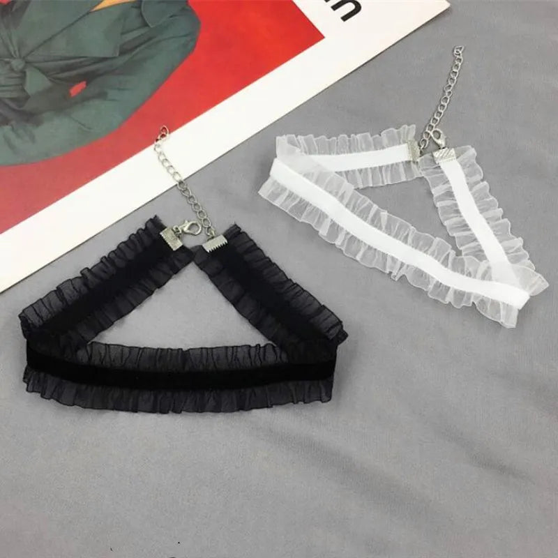 Short Lace Choker Nekclace for Women Girl Black White Color Fashion Romantic Necklace Gift for Party Neck Jewelry