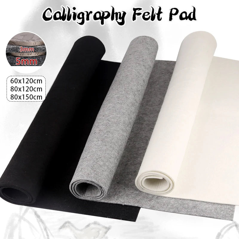 60x120cm Soft Calligraphy Painting Felt Pad 3mm/5mm Wool Felt Pad Portable Beginner Table Felt Mat DIY Sewing Writing Accesso