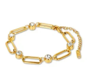 Stainless Steel Heart-shaped Ladies Elegant Bracelet For Women Crystal Bangle - F32