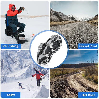 Winter Outdoor Hiking Climbing Snow Spikes Crampons Cleats Chain Claws Grips Boots Cover Ice Gripper Spike for Shoes Anti Sli
