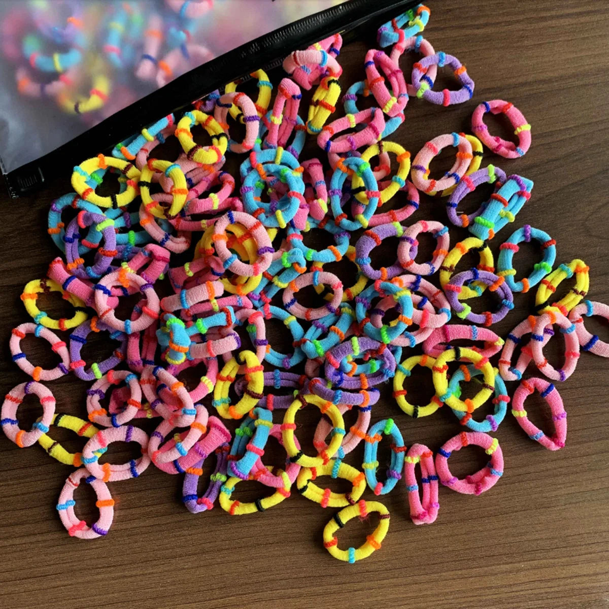 50/100Pcs Colorful Nylon Hair Bands for Children Scrunchie Hair Ties Rubber Band Kids Elastic Hair Leagues Girl Hair Accessor