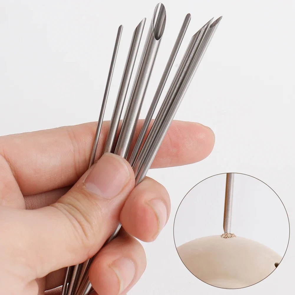 6 Pieces/set of Stainless Steel Hole Puncher Carving Sculpture Modeling Pottery Cutting and Punching Ceramic Polymer Clay Too