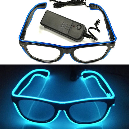 1PC Light Up LED Glasses Glow Sunglasses EL Wire Neon Glasses Glow in The Dark Party Supplies Neon Party Favors for Adults - 