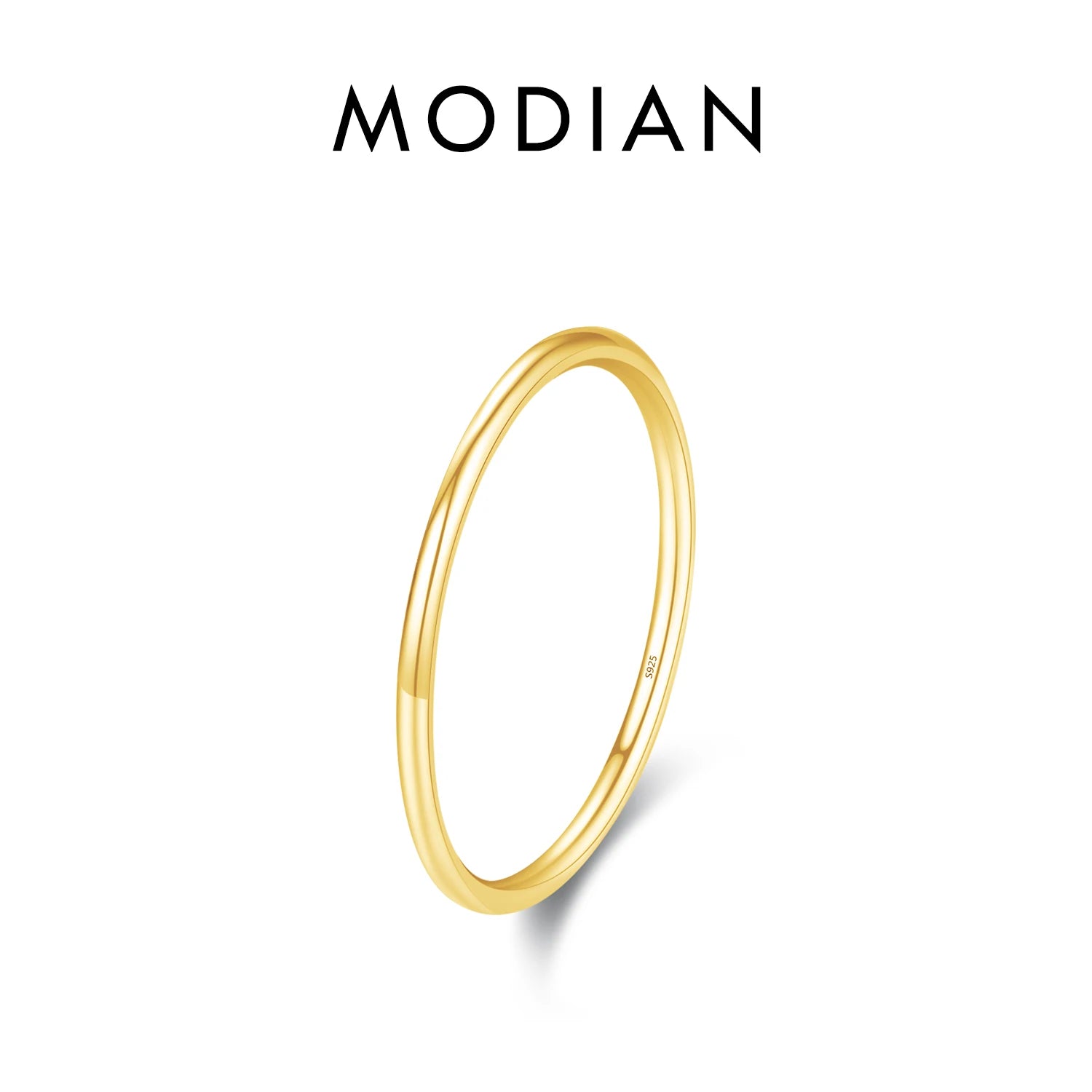 MODIAN 925 Sterling Silver Simple Fashion Stackable Ring Classic Wave Geometric Exquisite Finger Rings For Women Party Jewelr