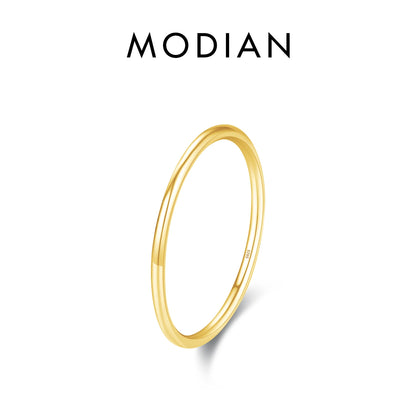 MODIAN 925 Sterling Silver Simple Fashion Stackable Ring Classic Wave Geometric Exquisite Finger Rings For Women Party Jewelr