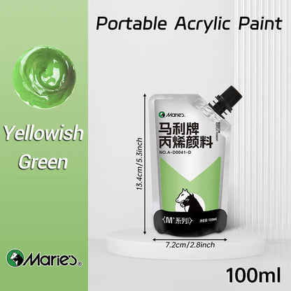 100ml Marie's Acrylic Paint,Assorted Colors,Waterproof,Pigments for DIY Craft,Rock,Wood,Professional Pigments for Adults,Arti