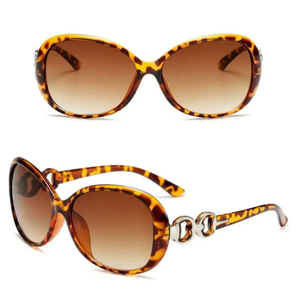 Sunglasses for Women Men Classic Retro Vintage Oversized Eyewear Fashion Shades Round Faced Driving Glasses - leopard print