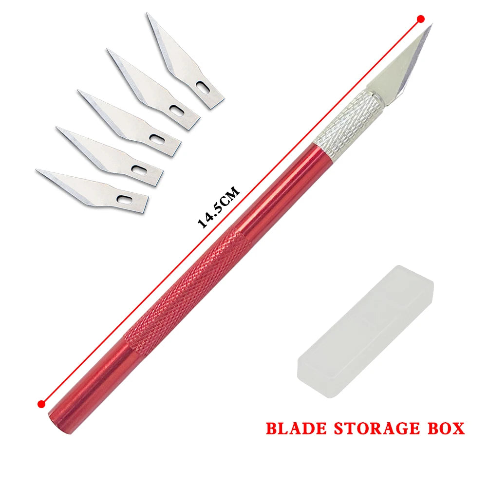 Metal Carving Scalpel Knife Tools Kit Anti-Slip Blades Engraving Craft Craft Knives Mobile Phone PCB DIY Hobby Repair Hand To