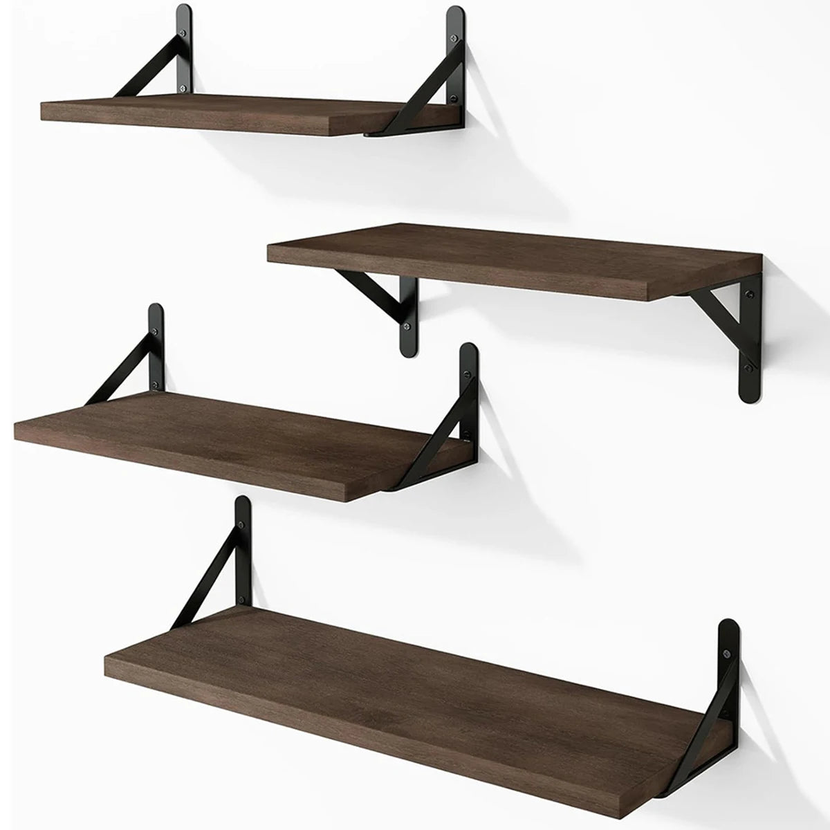 Floating Shelves for Wall,Bookshelves，Wall Mounted Wood Shelf for Living Room, Bathroom, Bedroom, Kitchen, Home Decor - Walnu