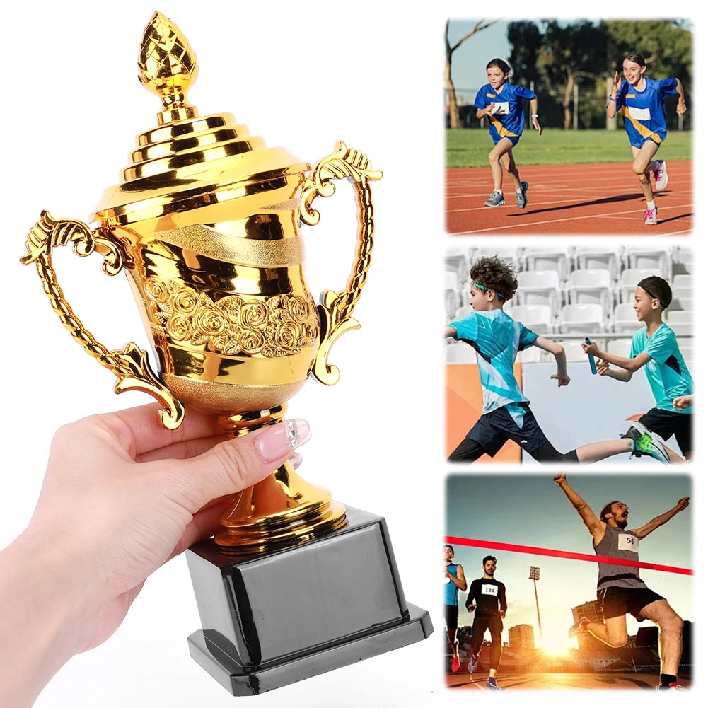 Gold Plastic Reward Trophy Cup Soccer Medals Prize Cup Early Educational Basketball Football Winners Gifts for Game School