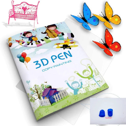 12/22 Sheets of 3D Printer Drawing Stencil Paper Template for 3D Printing Pen, Pattern and Clear Plate Set