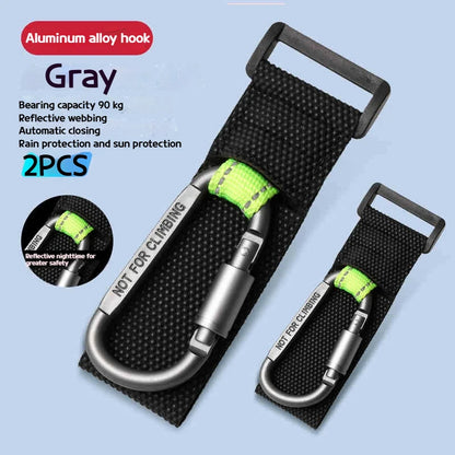 2PCS Heavy Duty Aluminium Alloy Hooks, Multi-functional Solid & Thick for Motorcycle, E-Bike, Scooter & Outdoor Use - 2PCS gr