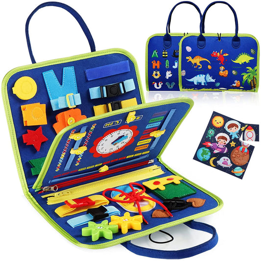 Montessori Toys Busy Board Sensory Activity Developing Board for Motor Skills,Learning Board for Toddlers Birthday gift