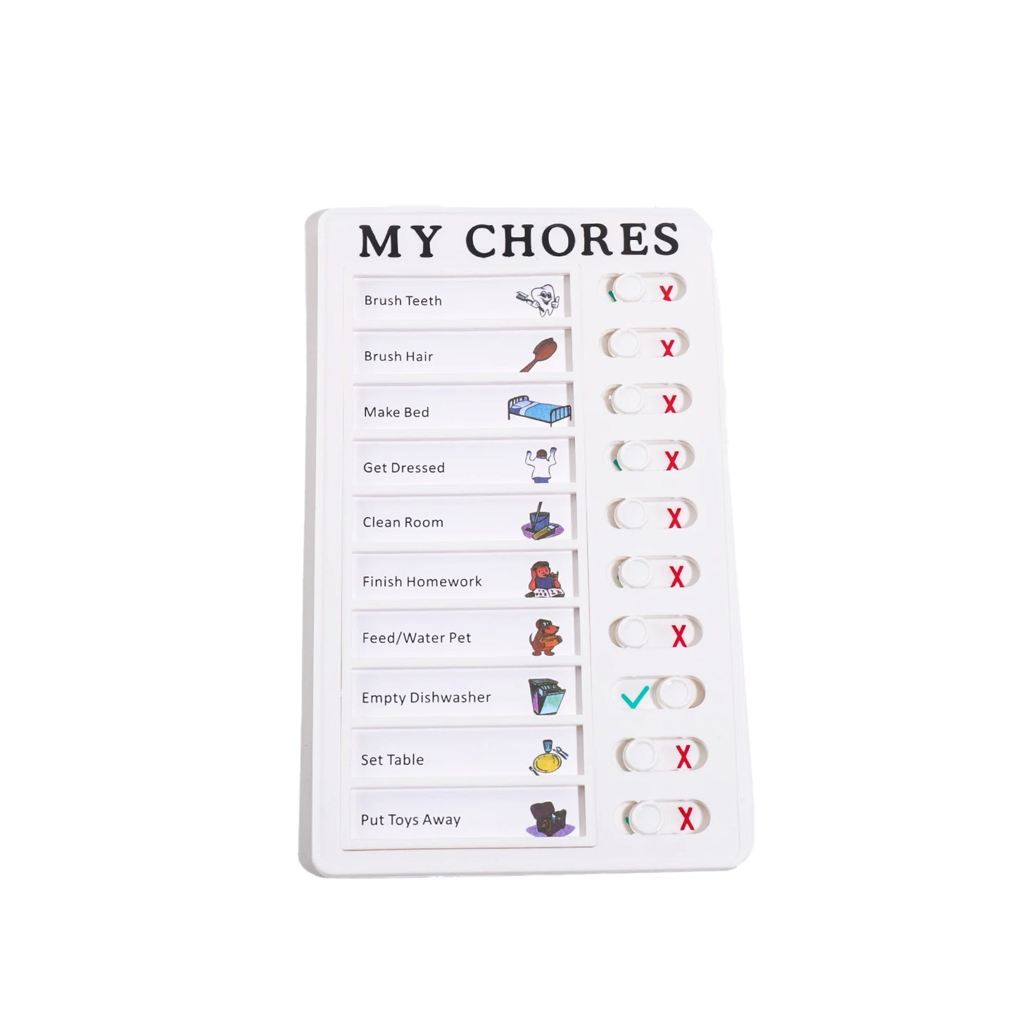 Self Discipline Checklist Board, Replaceable Plastic Chore Chart for Kids Adults, Summer Task Planner & Daily Habit Tracker -