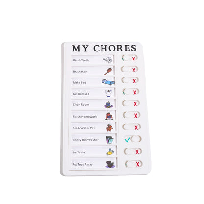 Self Discipline Checklist Board, Replaceable Plastic Chore Chart for Kids Adults, Summer Task Planner & Daily Habit Tracker -