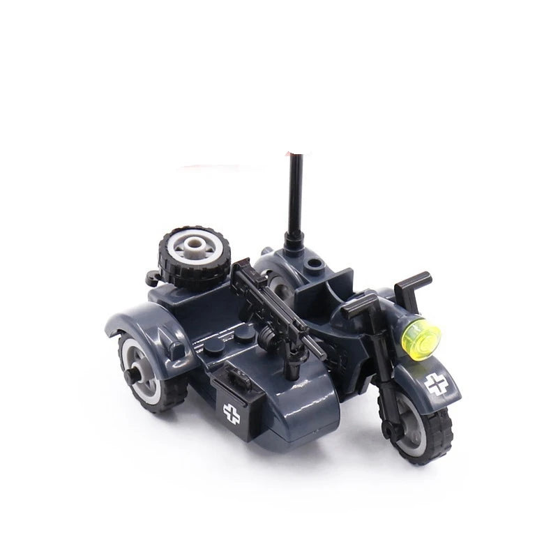 Military Weapon Motorcycle Many Colors Toys For Children Accessories War II Transportation Facility Militaries Compatible Blo