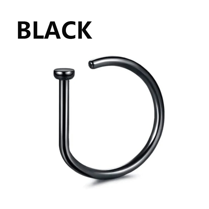 Women Fake Piercing Nose Ring Hoop Septum Non Piercing Nose Clip Rock HipHoop Stainless Steel Magnet Fashion Punk Body Jewelr
