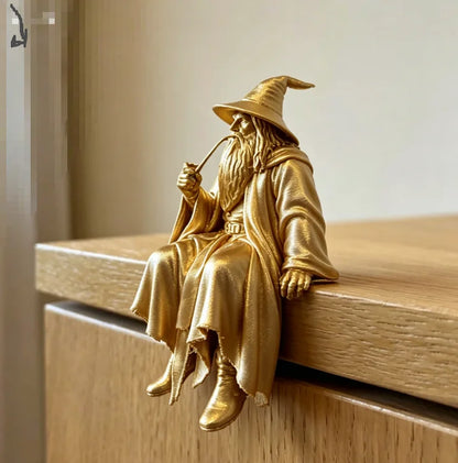 Medieval Fantasy Old Man Miniature Figurine Seated 3D Printed Vintage Wizard Home Desk Ornaments Home & Office Decorations Gi