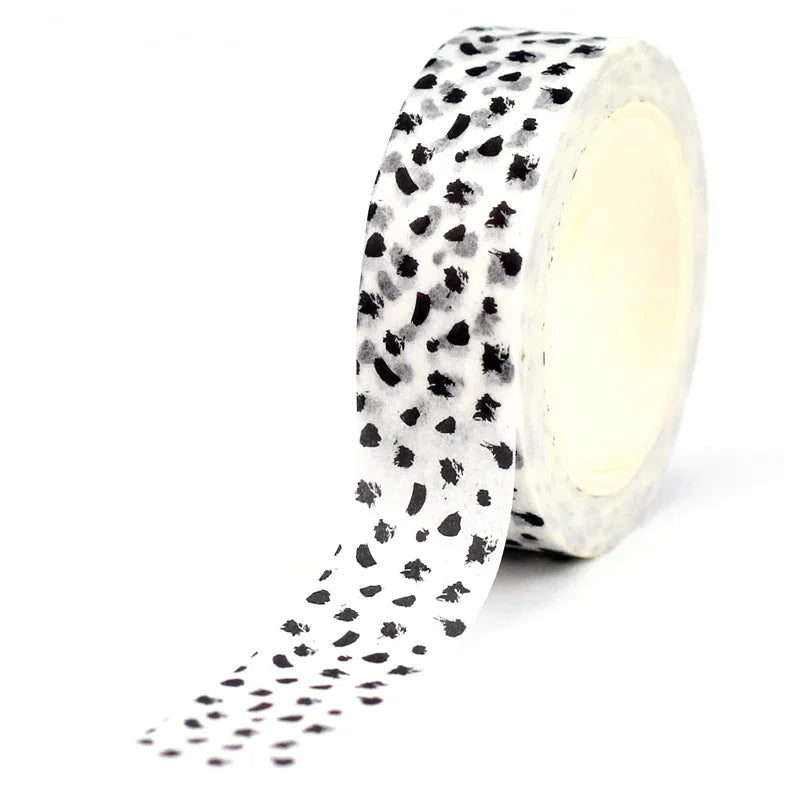 NEW 1PC 10M Decorative Black and White Japanese Washi Tape Set DIY Journaling Adhesive Moon Masking Tape Cute Stationery - NO