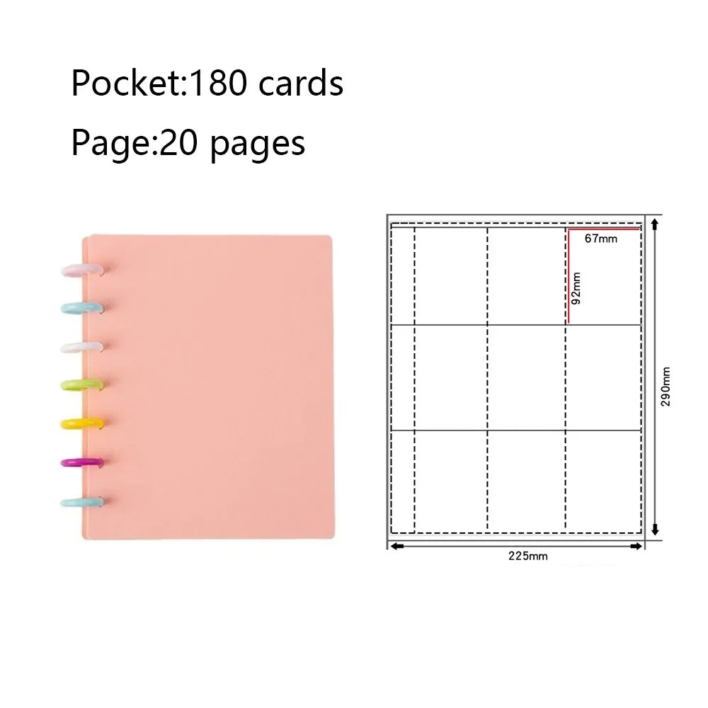 Multi-pockets 3 Inch Photo Album INS Style Idol Cards Collect Book Kpop Card Holder Loose-leaf Binder Photocard Holder - Pink