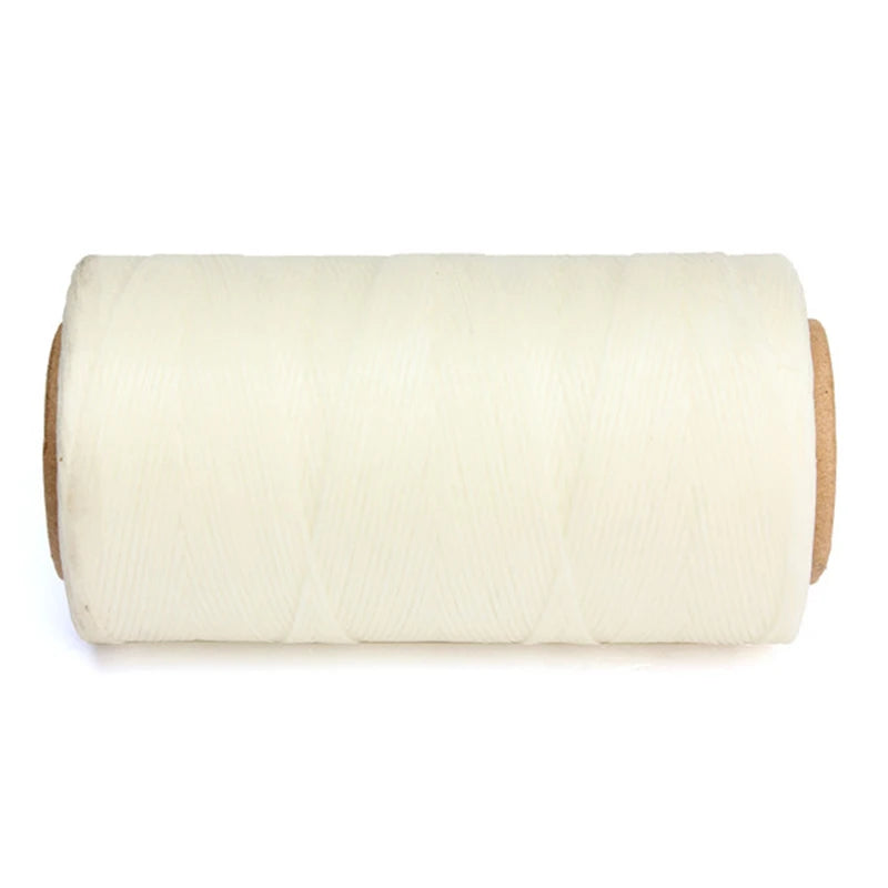 High Quality Durable 240 Meters 1mm 150D Leather Waxed Thread Cord for DIY Handicraft Tool Hand Stitching Thread - White