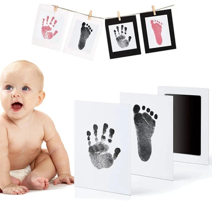 Baby Care Non-Toxic Baby Handprint Footprint Imprint Kit Baby Souvenirs Casting Infant Footprint Ink Pad Infants Clay Toy Gif