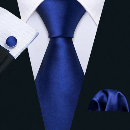 Men Tie Gold Navy Blue Striped Tie Barry.Wang 3.4" Jacquard Party Wedding Woven Fashion Designers Necktie For Men silk Busine