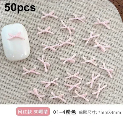 French Ribbons Colorful Resin Cute Bowknot Charm Leopard Print Bow Tie Nail Art Decorations Manicure Tools Accessories Wholes