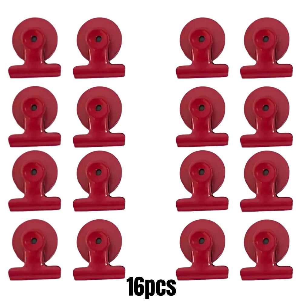 4/16pcs Magnetic Clips Heavy Duty Refrigerator Whiteboard Space-Saving Clip Set for Kitchen Office Photo Displays Holder Deco