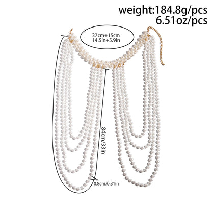 Lace Bridal Necklace, Imitation Pearl Chain, Elegant Wedding Accessory, Scrapbooking Supplies, Planner Decoration, DIY Craft 