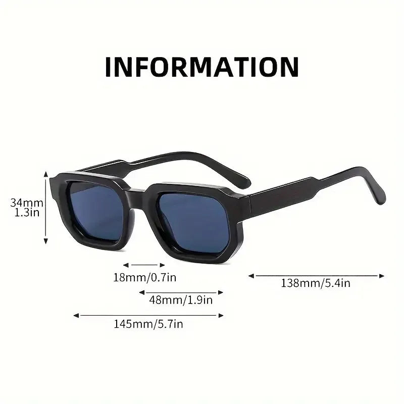 New Men Vintage Rectangle Frame Sunglasses Fashion Retro Sun Glasses Design Glasses UV400 Eyewear Women Goggles