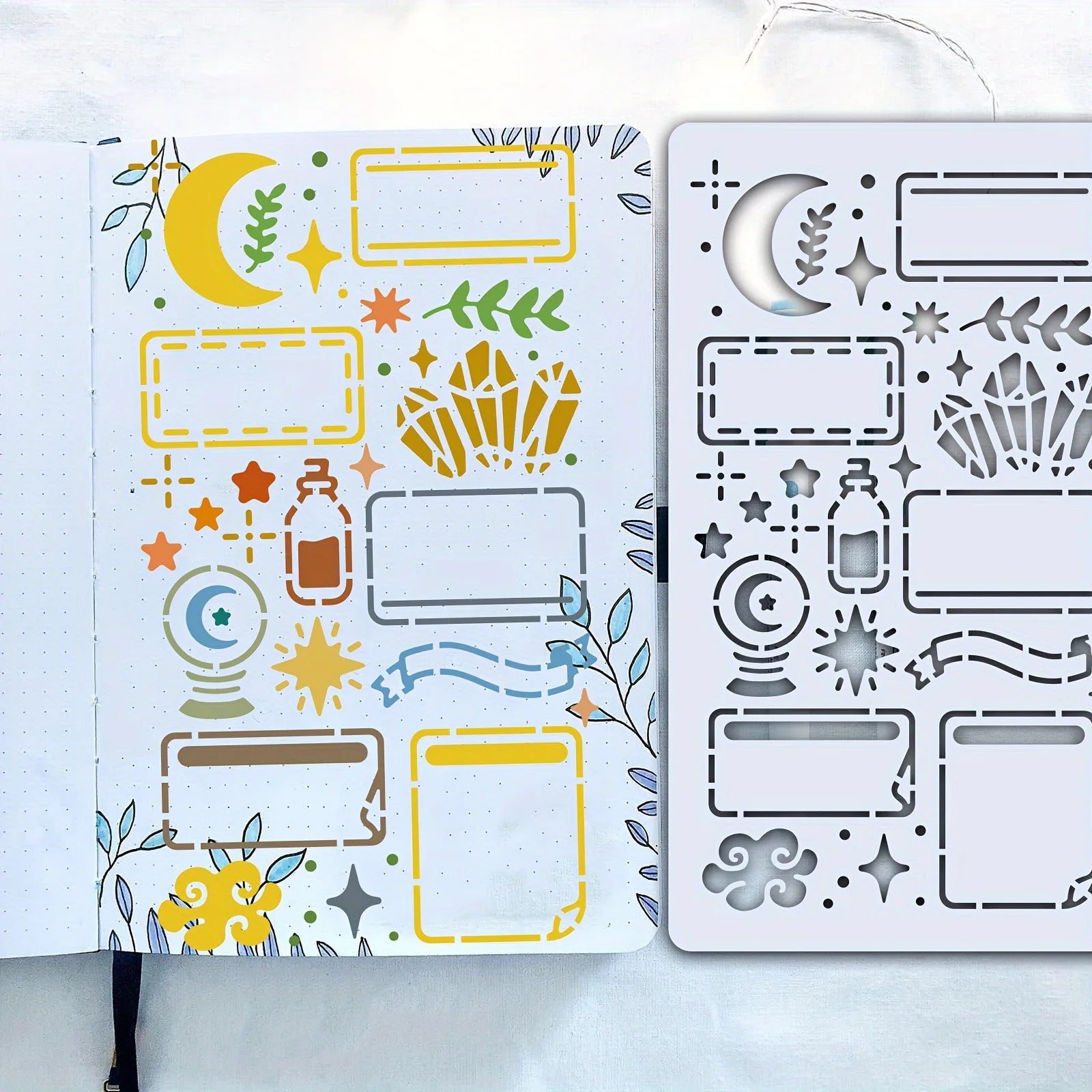 15Pcs Reusable Bullet Stencils Diary Drawing Templates For Painting DIY Scrapbooking Diary Scrapbook Journal Stationery Gifts