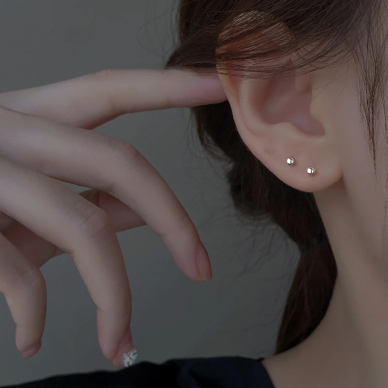 LATS New Korean Arrival Metal Trendy Fresh Lovely Sweet Grey Leaf Stud Earrings for Women 2024 Fashion Jewelry Gifts - 66000