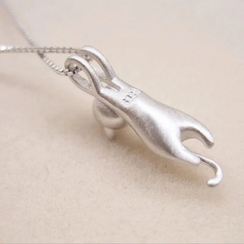 Popular 925 Sterling Silver Jewelry Fashion Simple Animal Cute Kitty Clavicle Chain Pendant Cat Necklaces XL003