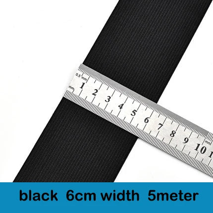 5Meters Sewing Elastic Band Heavy Stretch High Elasticity Knit Elastic Band for Sewing Waistband Elastic White black 10-60MM 
