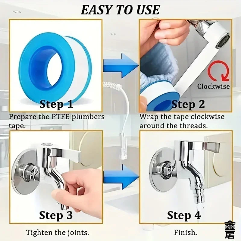 10 PCS Seal Tape Thread Seal Waterproof Leak Tape Duct Tape Plumbing Fitting Oil-Free Repair Tool Adhesives Sealants