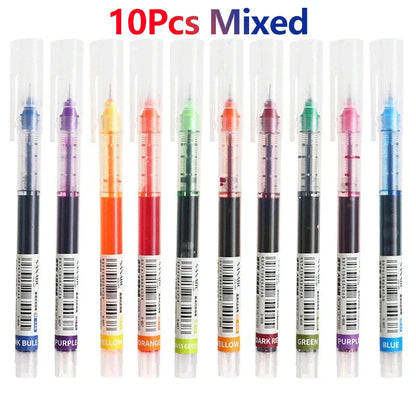 1-20Pcs Needle Type Gel Ink Pens Black/Blue/Red 0.5mm Liquid Ballpoint Pen Students Stationery School Office Writing Tool - 1