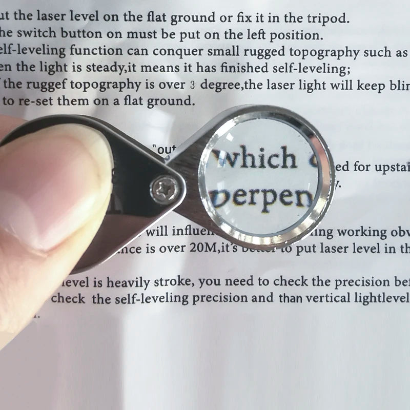 10-30X Pocket Loupe Magnifier Jewelry Magnifying Glass Foldable Diamond Lupa Triplet Jewelers Eye Glass Tool Reading Magnifie