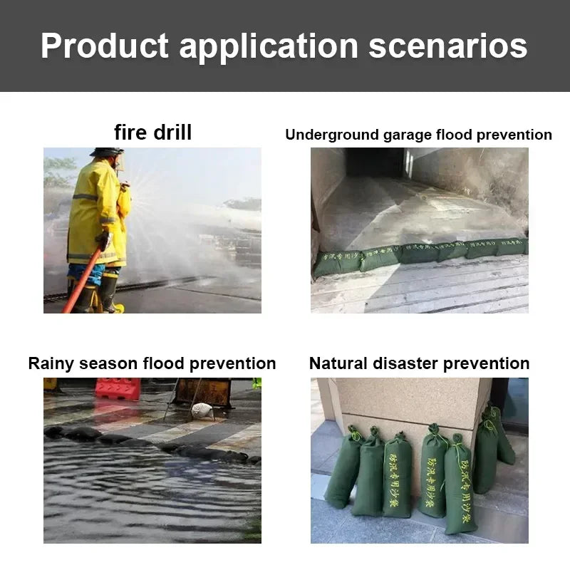 5PCS Empty Flood Control Sandbag Thick Canvas Heavy Duty Fire Brigade Flood Sacks Water-Proof Sandbags For Property Home