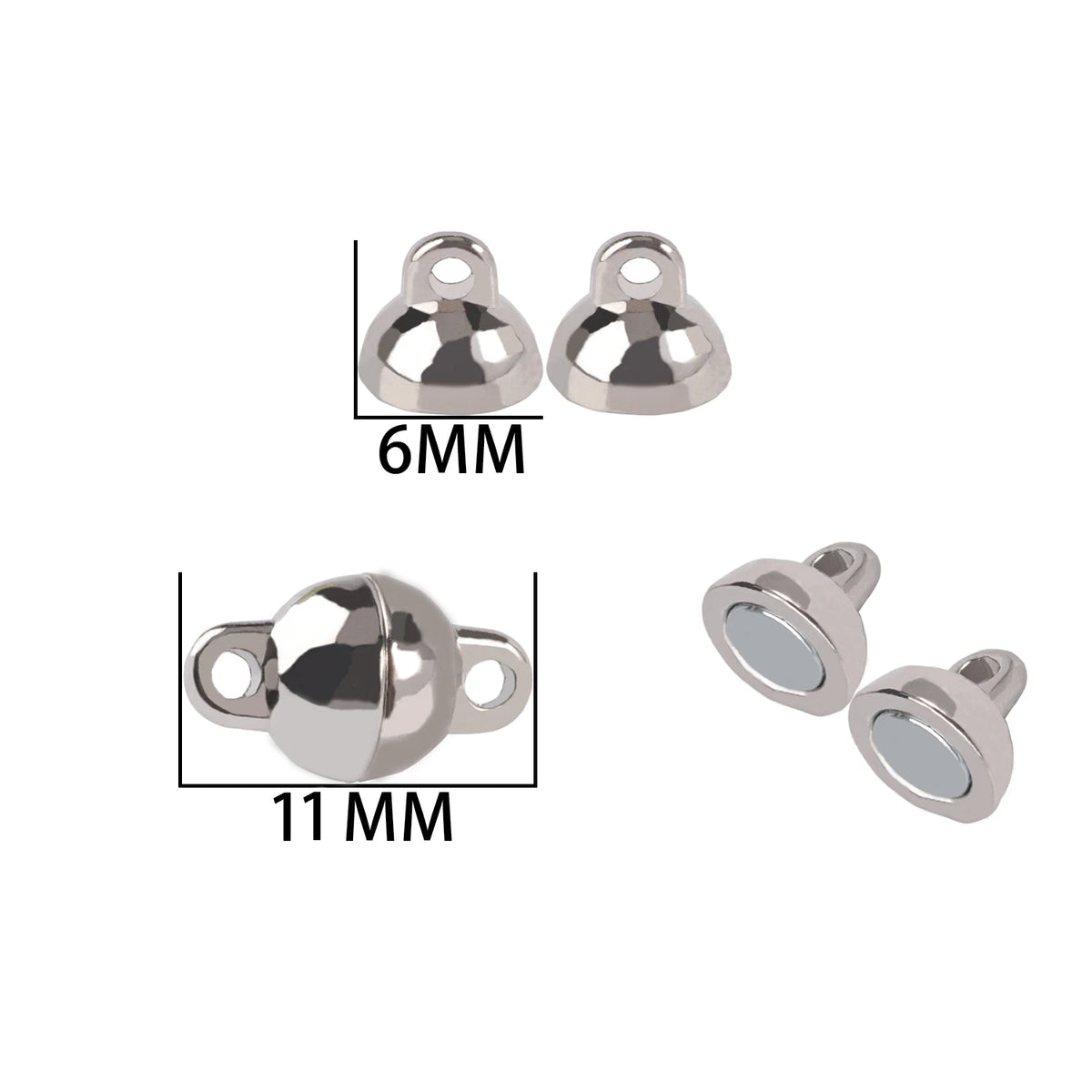 10-5Sets Stainless Steel Strong Magnetic Clasps Magnet End Clasp Connectors For Jewelry Making DIY Bracelet Necklace Accessor