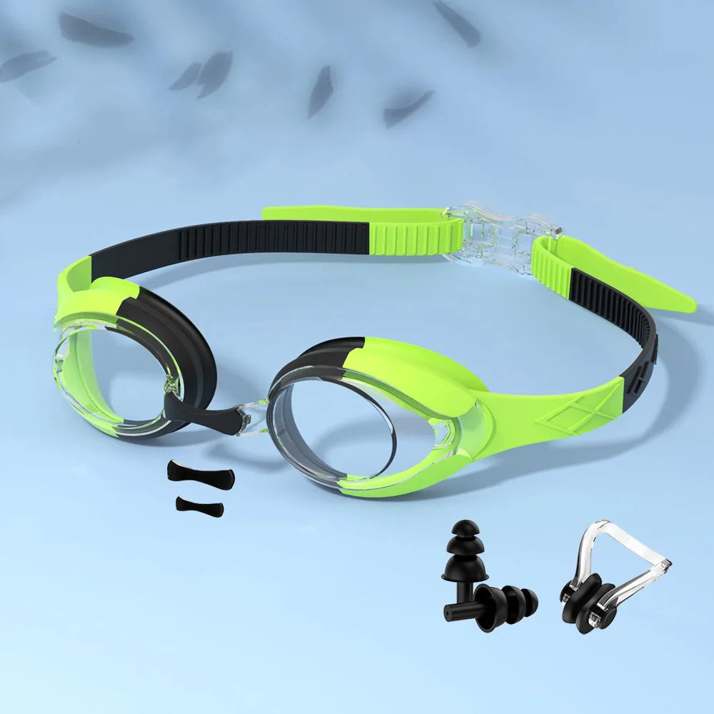 Kids Swimming Goggles Waterproof Swim Eyewear Glasses Anti-fog&Leak Girls Boys Youth Quick Adjustable Strap Age 3-14 Years Ol