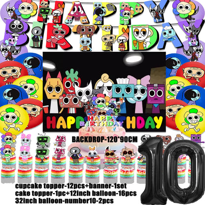 Dandys World Theme Birthday Party Decoration Disposable Tableware Dandy Balloon Napkin Backdrop For Baby Shower Kid Gift Supp
