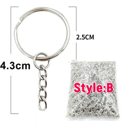 Silver Plated Metal Blank Keyring Keychain Split Ring Keyfob Key Holder Rings Women Men DIY Key Chains Key Ring Accessories -