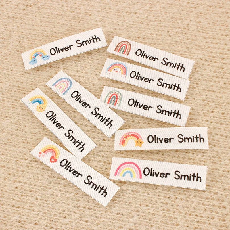 Custom Ironing Labels, Personalized Name, Clothing, Children's Names,School Labels,Brand Tags,Rainbow Label (TB5653)