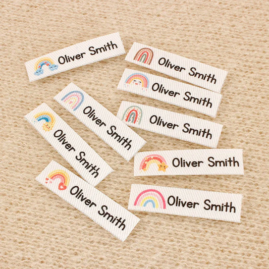 Custom Ironing Labels, Personalized Name, Clothing, Children's Names,School Labels,Brand Tags,Rainbow Label (TB5653)