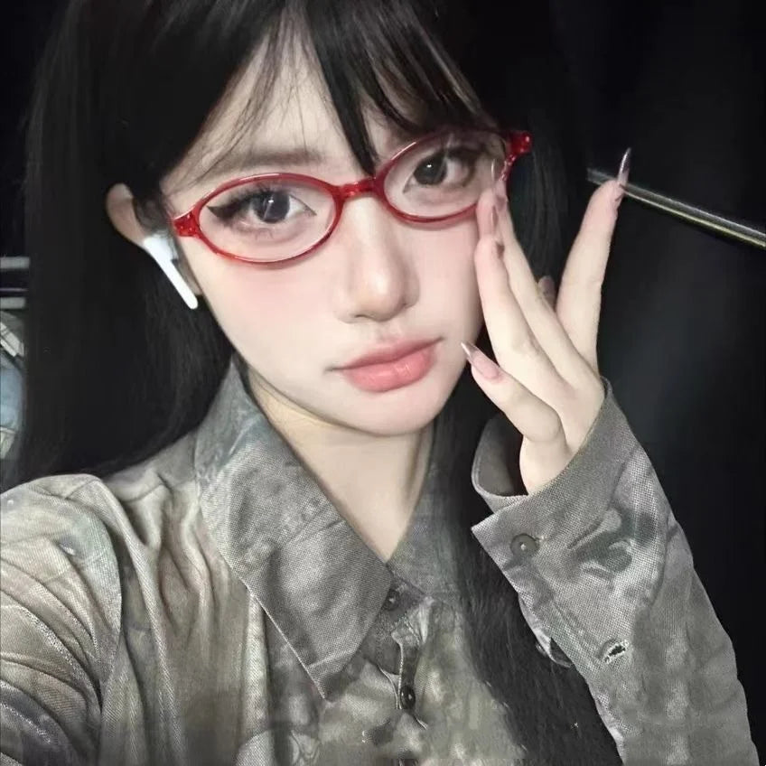 Y2K Retro Oval Square Glasses Colorful Small Frame Glasses Frame Women Anti Blue Light Computer Glasses Vintage Eyeglasses